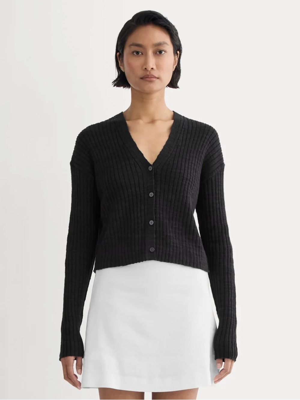 Everlane The Ribbed Cardigan in Black Size: S, NWOT